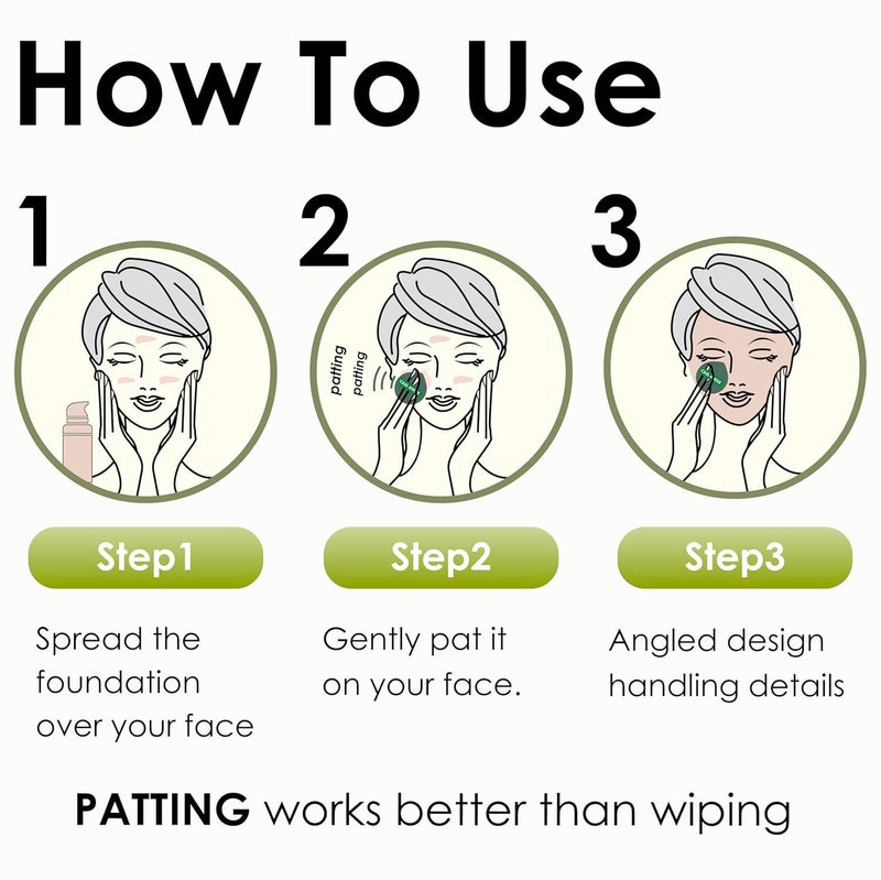 COOL-ANGLE 4Pack Makeup Sponge For Foundation Concealer And Powder, Latex Free Blender Sponge For Natural And Easy Makeup Soft Long-lasting, Pack for 2X-Large Yellow and 2 Medium Green - Image 5